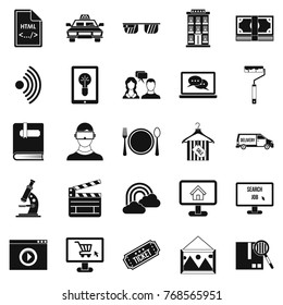 Website icons set. Simple set of 25 website vector icons for web isolated on white background