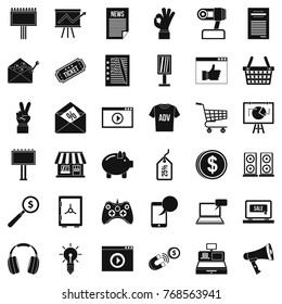 Website icons set. Simple style of 36 website vector icons for web isolated on white background