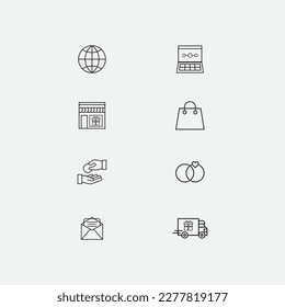 Website icons set vector illustration, website sign, online shop icons, web sign