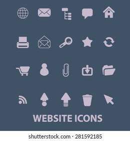 website icons, signs, illustrations set, vector