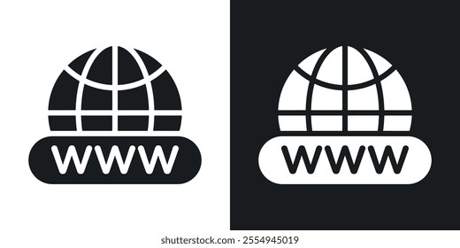 Website icons in solid black and white colors