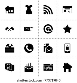 Website icons. vector collection filled website icons. includes symbols such as house, work tool, idea, flags, star, browser, web window. use for web, mobile and ui design.