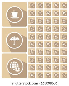 Website icons,Mobile and technology icons,cream version,vector