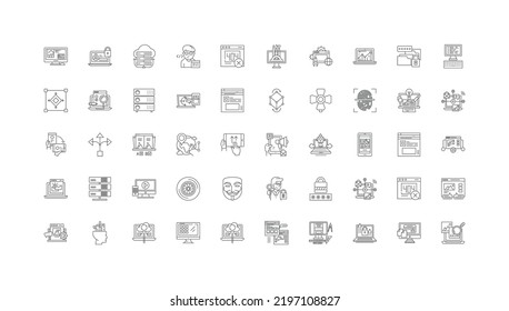 Website ideas, linear icons, line signs set, vector collection
