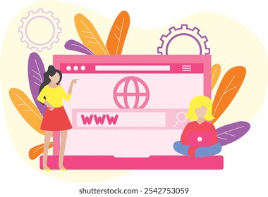 Website-Illustration, Suchseite, flacher Vektor