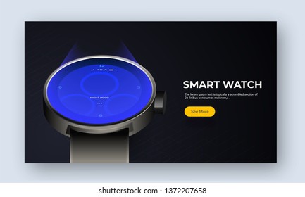 Imagen de sitio web o página de inicio con Smart Watch.