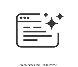 Site melhorar o ícone linha traço simples vetor gráfico ilustração, delinear fino linear ai site criação ferramenta símbolo sinal de criação, otimizar a qualidade seo, refinar design de iu imagem clip art