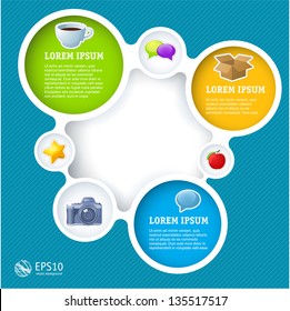 Website infographic loop template, Vector design frame.