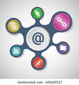 Website infographic templates with connected metaballs, stock vector