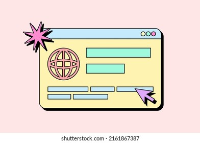 Website Interface Flat Pastel Vector Bauhaus Illustration for Web Developer Programming Poster or Graphic Element 