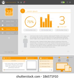 Website interface template design. UI.