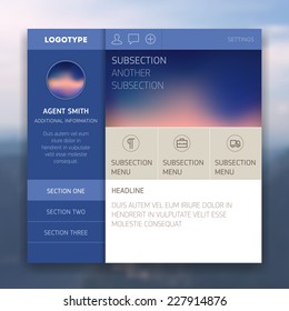 Website interface template design. User interface, ui buttons. 