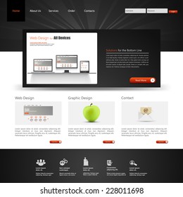 Website interface template design. Vector 