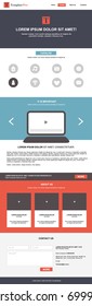 Website interface template- one page. Modern flat style. Vector