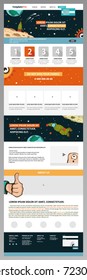 Website interface template - one page.Website Template in Space Style 