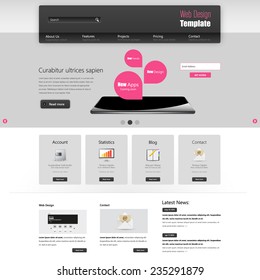 Website interface template vector design