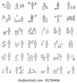 Website and Internet 3D Icons - People