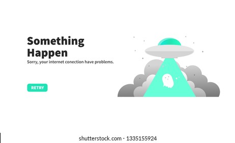 Website internet conection error with ufo and ghost.