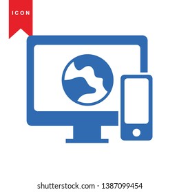 website, internet, go to web icon vector - Vector