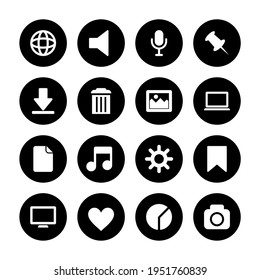 website and internet icon in black color