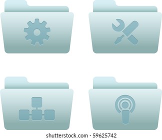 Website & Internet Icons Set | Blue Folders03