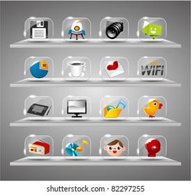 Website Internet Icons ,Transparent Glass Button