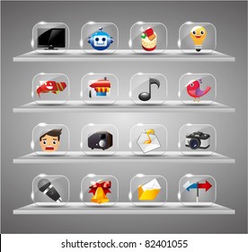 Website Internet Icons ,Transparent Glass Button