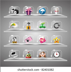 Website Internet Icons ,Transparent Glass Button