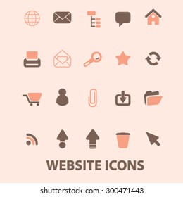 website, internet page isolated flat icons, signs, illustrations set, vector for web, application