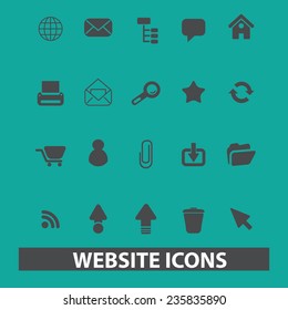 Website, Internetseite, Web-Symbole, Zeichen, Silhouetten-Set, Vektorgrafik
