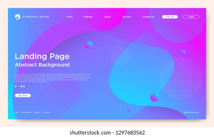 Website Landing Page, Abstract Background, Gradient Pattern and Modern Style