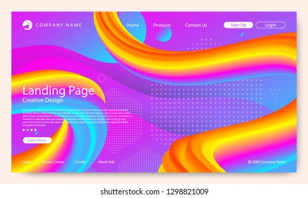Website Landing Page, Abstract Background, Gradient Pattern and Modern Style