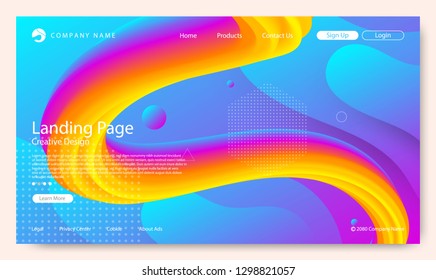 Website Landing Page, Abstract Background, Gradient Pattern and Modern Style