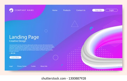Website Landing Page, Abstract Background, Gradient Pattern and Modern Style