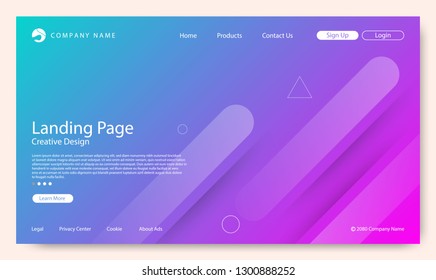 Website Landing Page, Abstract Background, Gradient Pattern and Modern Style