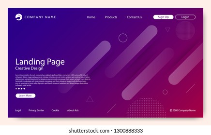 Website Landing Page, Abstract Background, Gradient Pattern and Modern Style