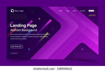 Website Landing Page With Abstract Background