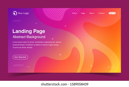 Website Landing Page With Abstract Background