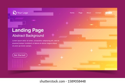 Website Landing Page With Abstract Background
