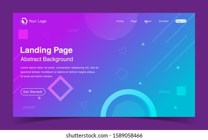 Website Landing Page With Abstract Background