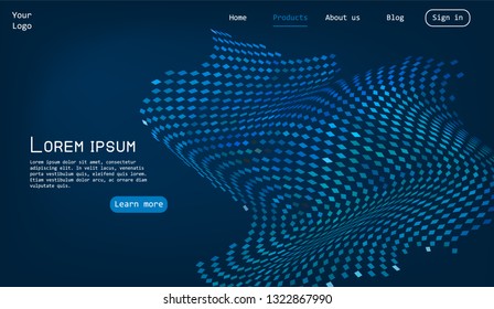 Website landing page background. Abstract futuristic design. 