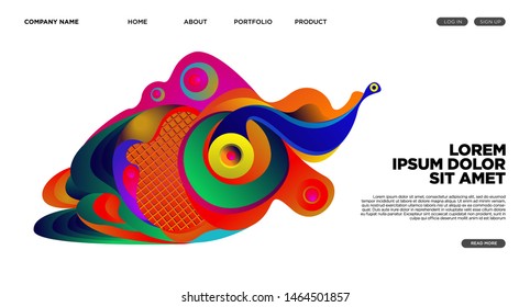 Website Landing Page Background with Abstract Colorful Fluid Modern Style