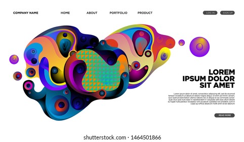Website Landing Page Background with Abstract Colorful Fluid Modern Style
