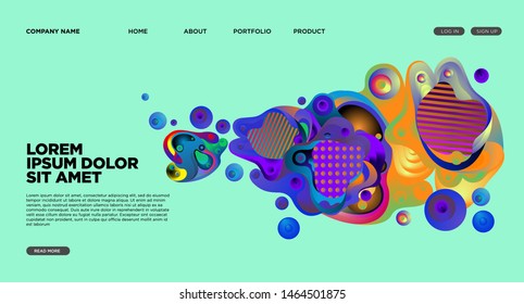 Website Landing Page Background with Abstract Colorful Fluid Modern Style