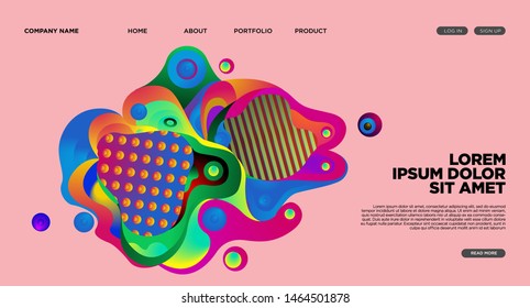 Website Landing Page Background with Abstract Colorful Fluid Modern Style
