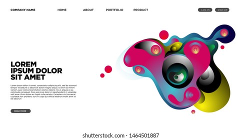 Website Landing Page Background with Abstract Colorful Fluid Modern Style