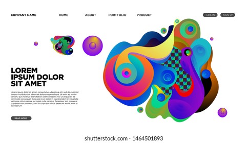 Website Landing Page Background with Abstract Colorful Fluid Modern Style