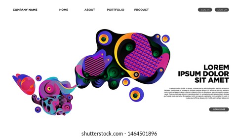 Website Landing Page Background with Abstract Colorful Fluid Modern Style