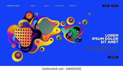 Website Landing Page Background with Abstract Colorful Fluid Modern Style