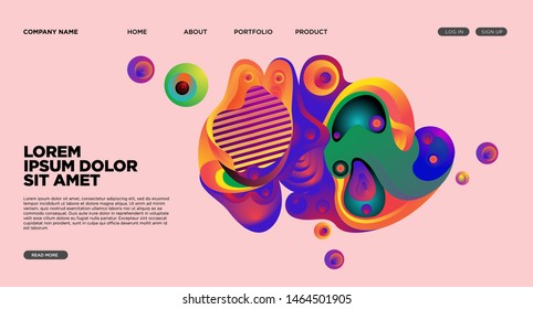 Website Landing Page Background with Abstract Colorful Fluid Modern Style